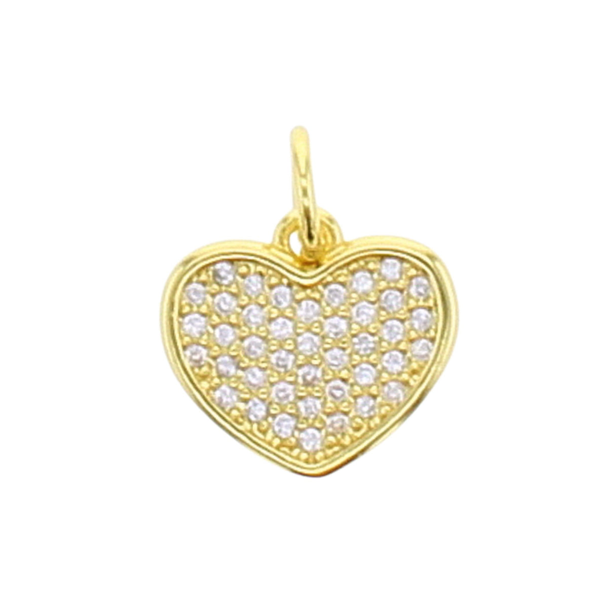 Solid CZ Heart Charm