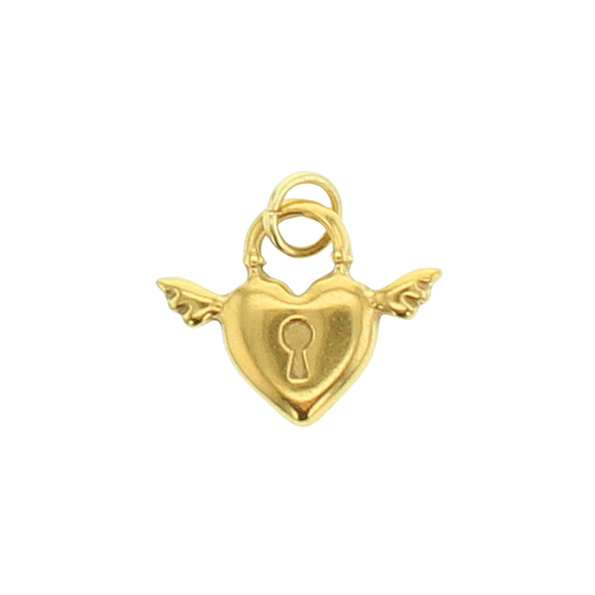 Flying Heart Lock Charm