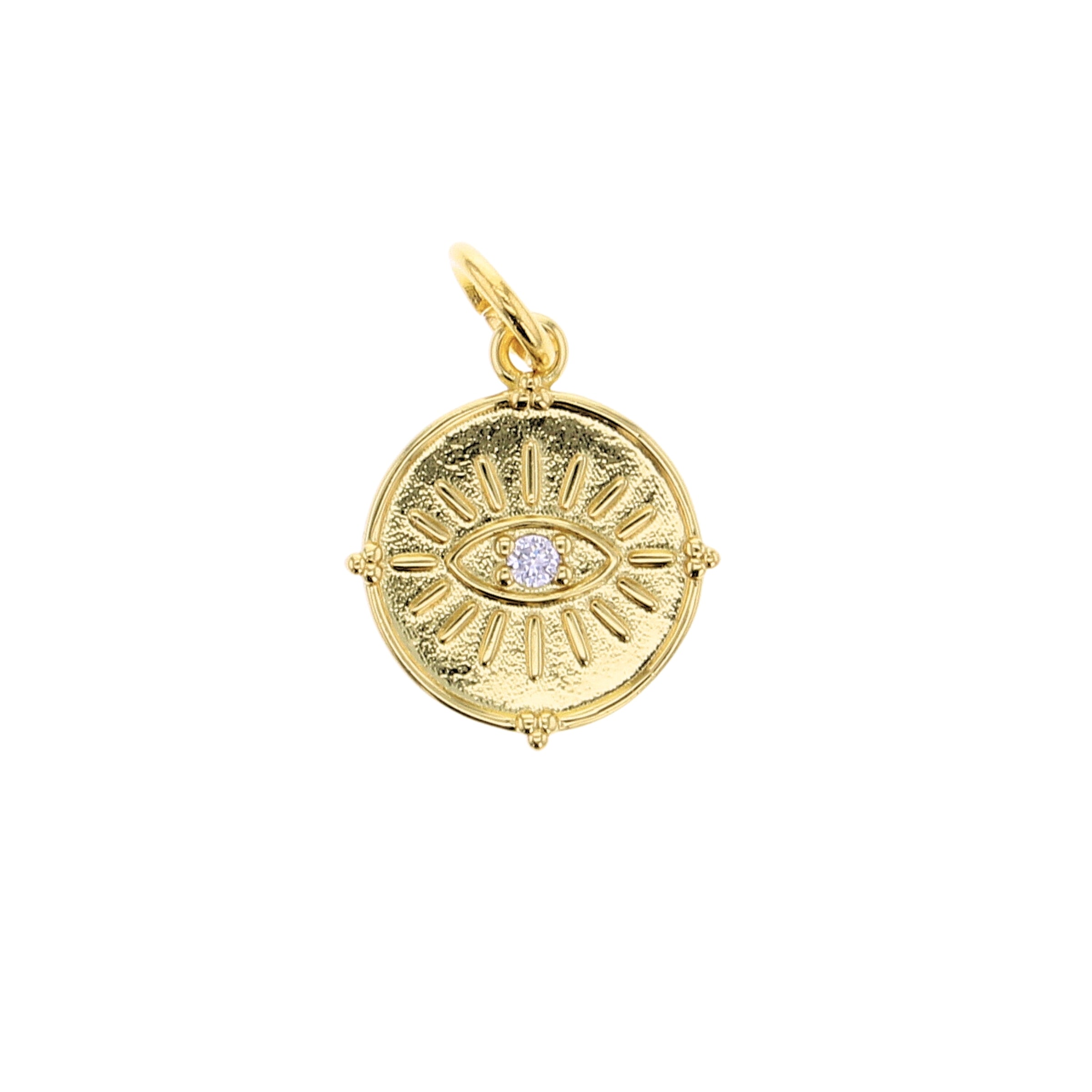 CZ Evil Eye Disc Charm