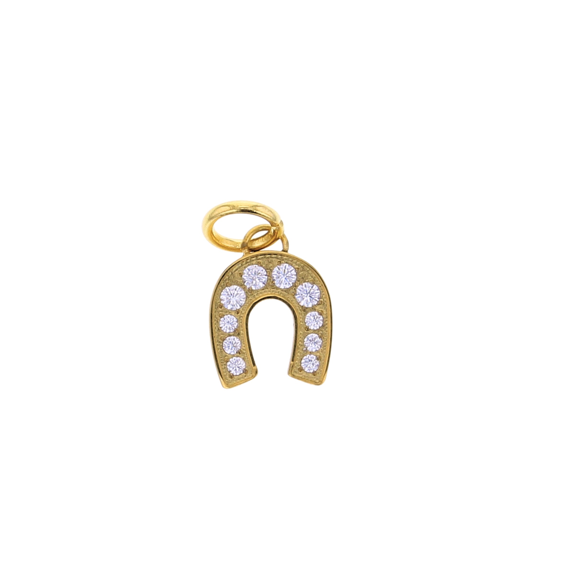 CZ Horseshoe Charm