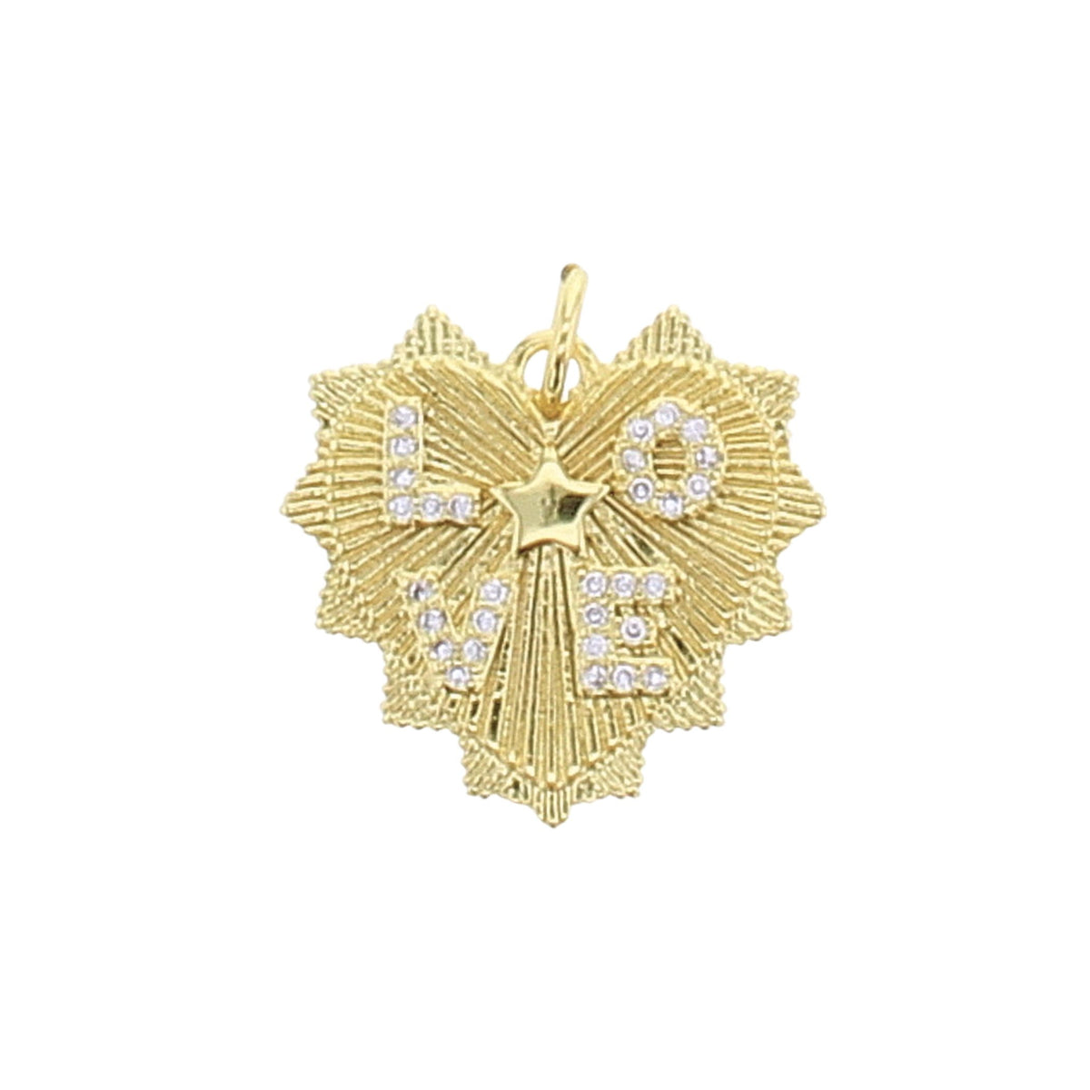 Retro Heart CZ Charm
