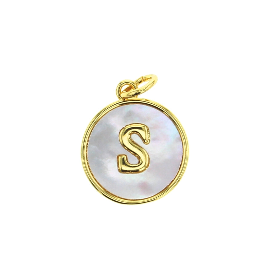 Mother-of-Pearl Letter Charm