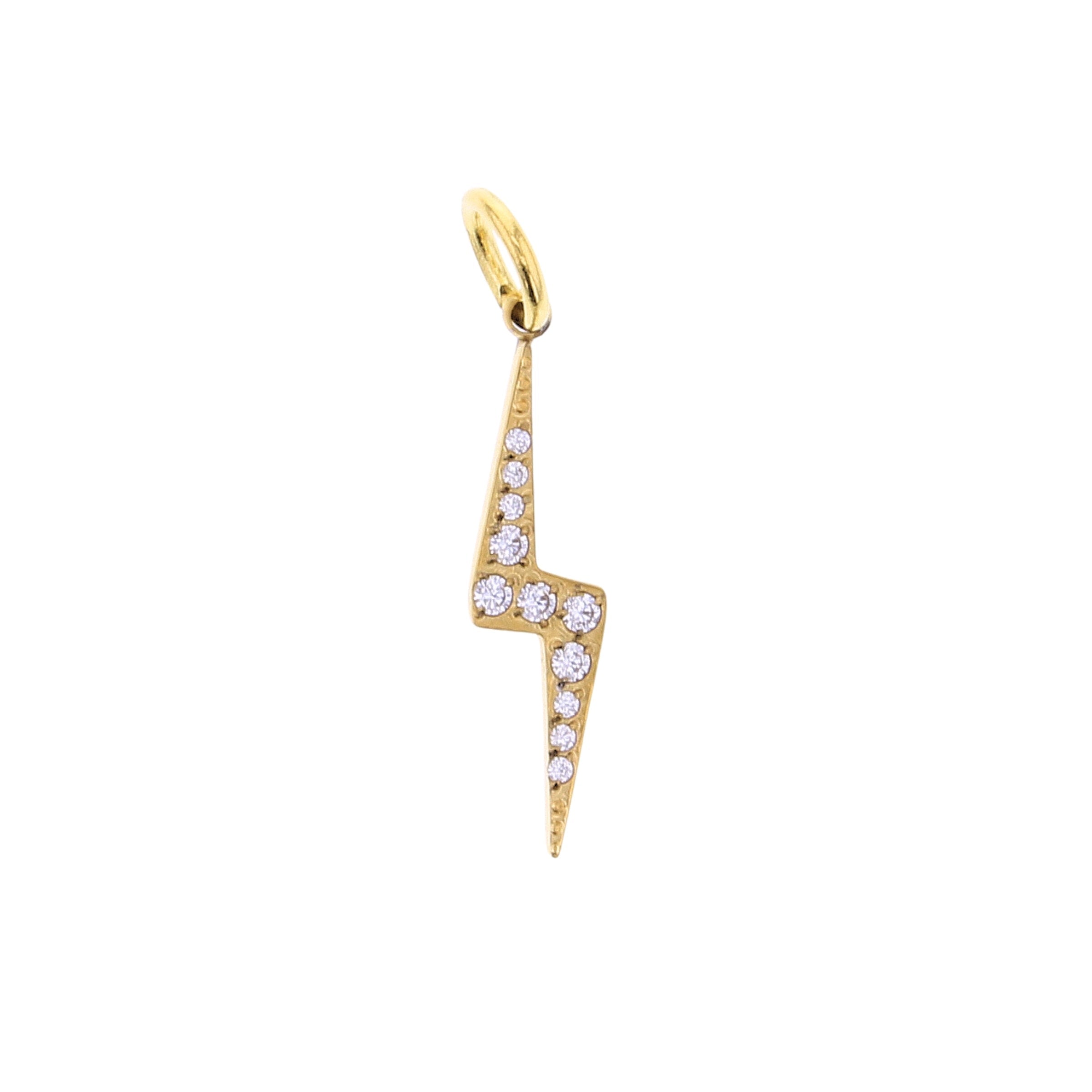 CZ Elongated Bolt Charm - Lotus Jewelry Studio