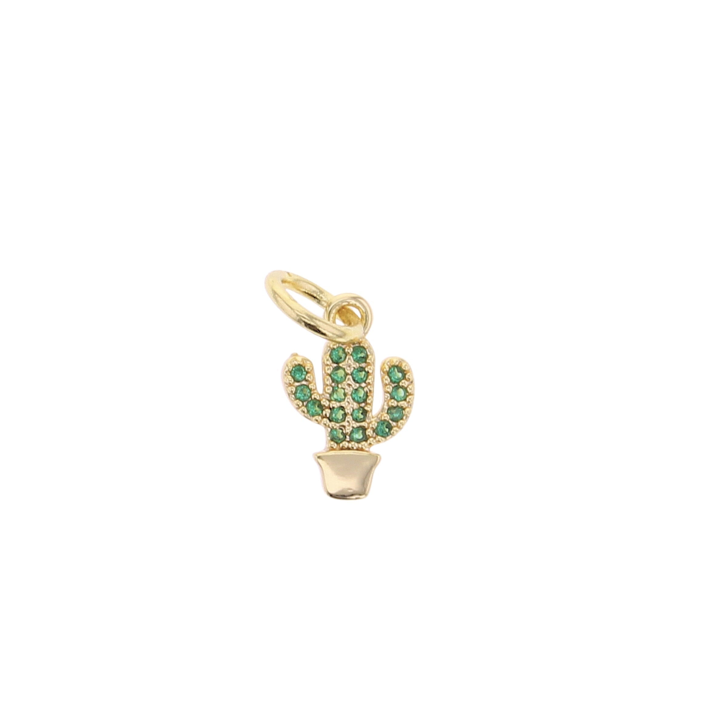Green Cactus Charm - Lotus Jewelry Studio
