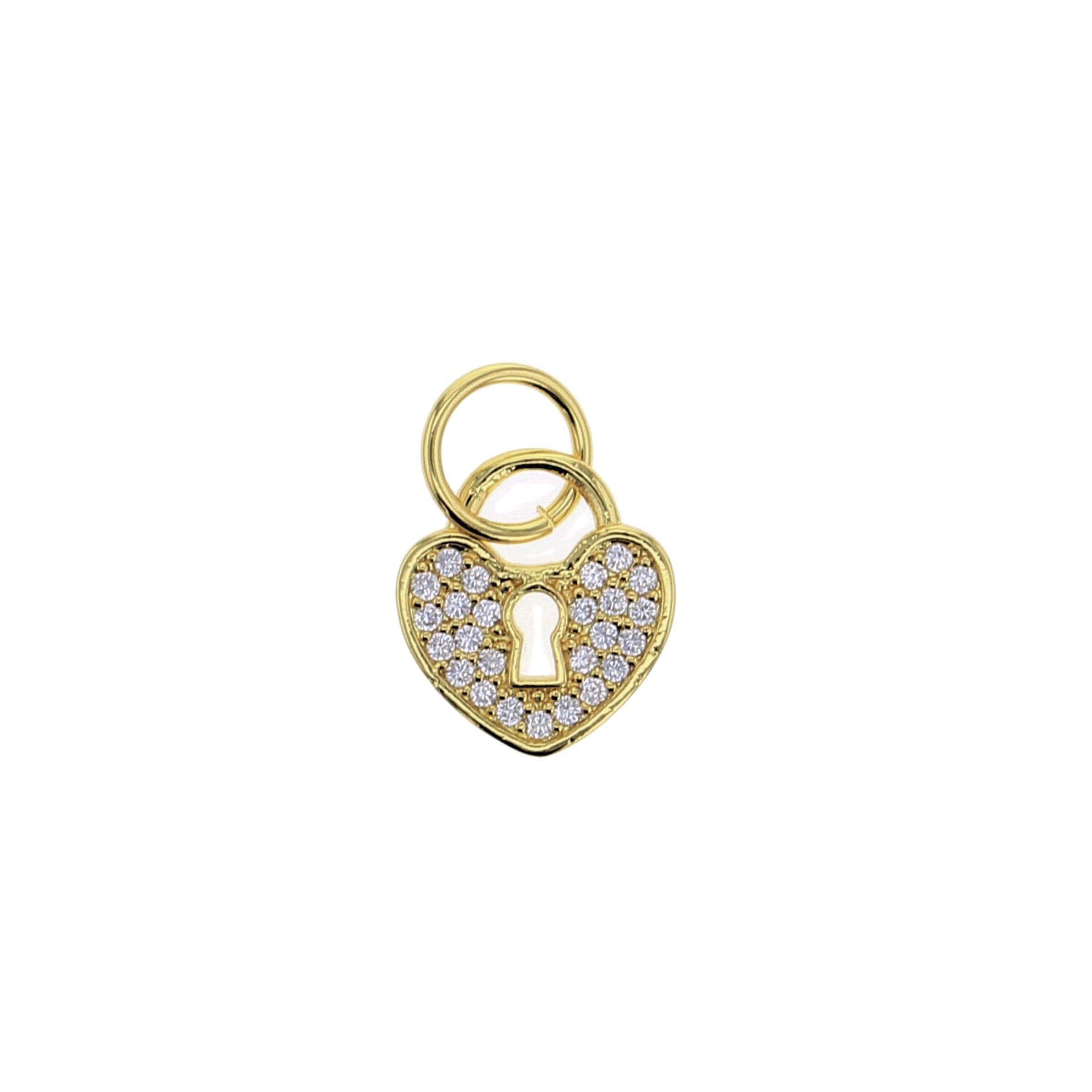 Heart Lock Charm - Lotus Jewelry Studio