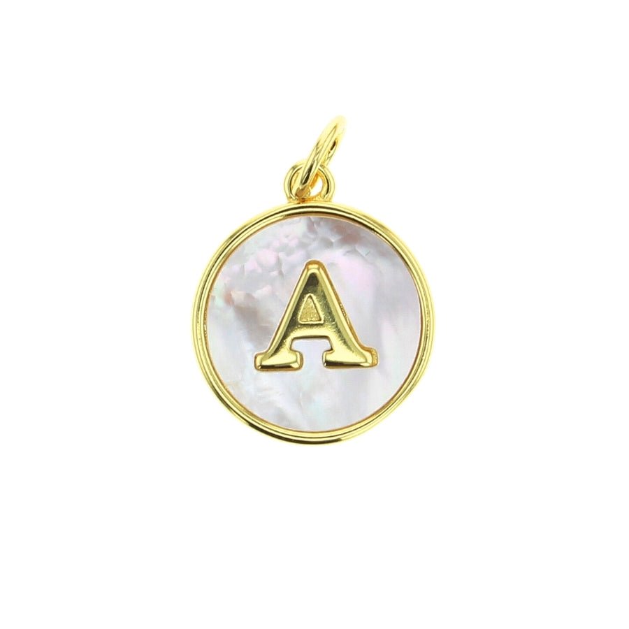 Mother-of-Pearl Letter Charm - Lotus Jewelry Studio