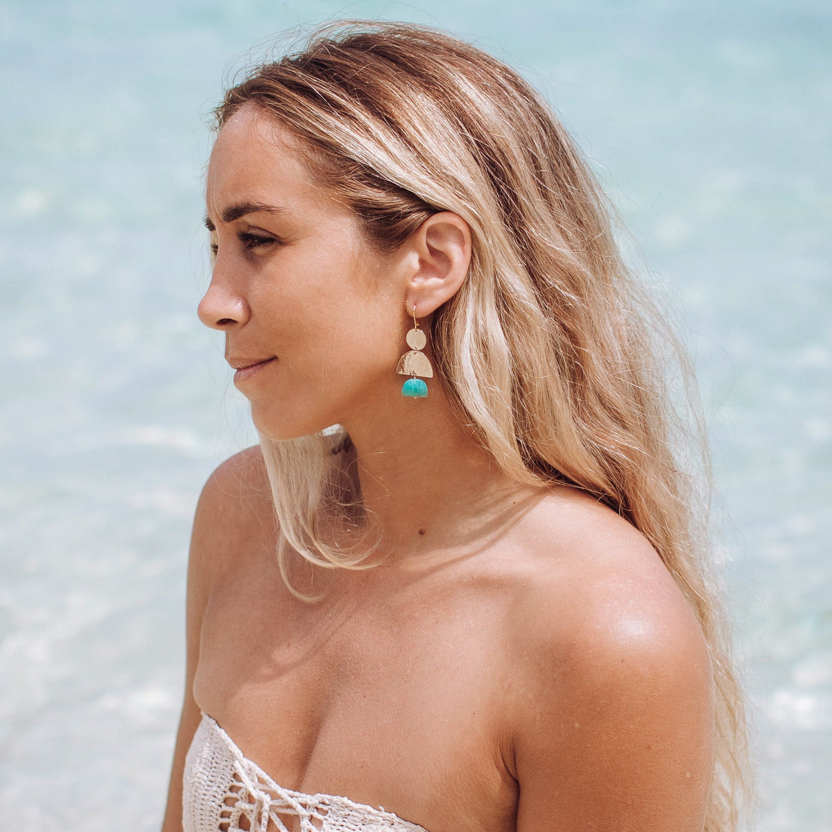 Tunisia Earrings - Amazonite - Lotus Jewelry Studio