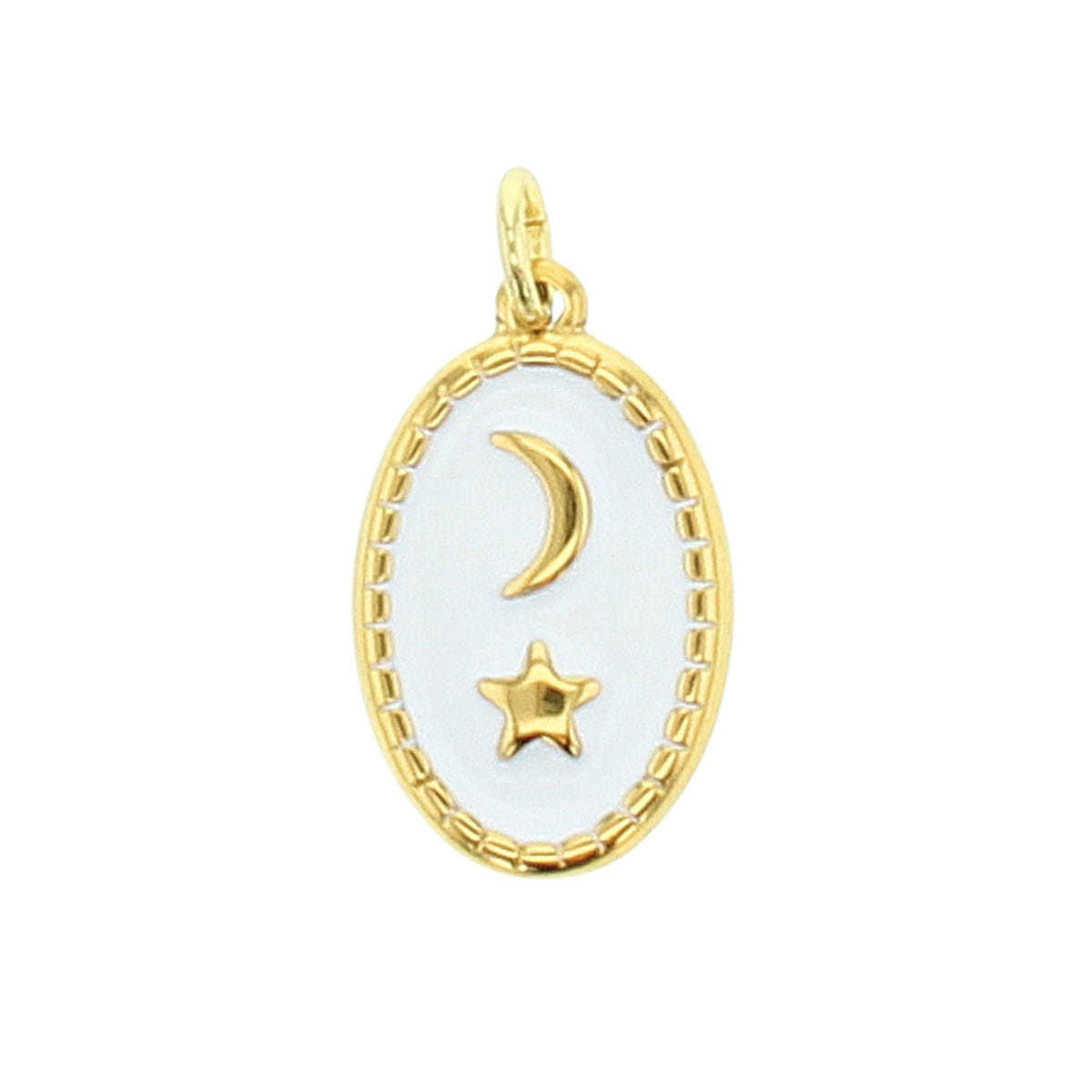 White Moon & Star Charm - Lotus Jewelry Studio