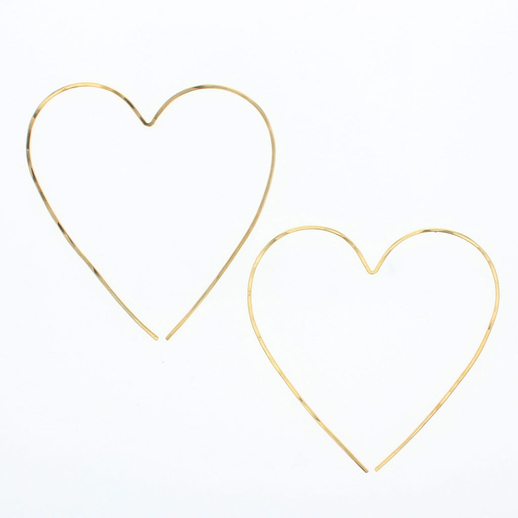 Gold Heart Hoops I Handmade Jewelry by Collective Hearts