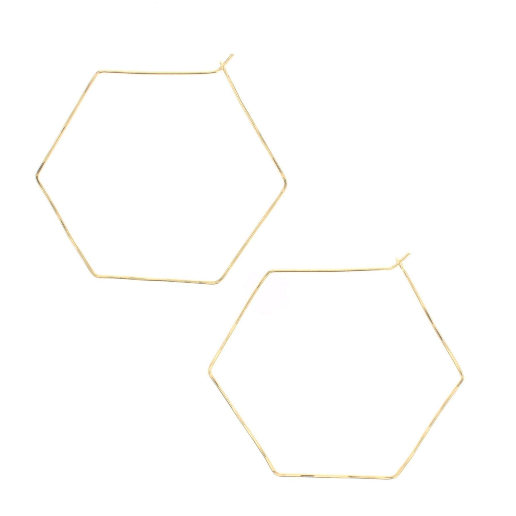 Hexagon Hoop Earrings - Lotus Jewelry Studio