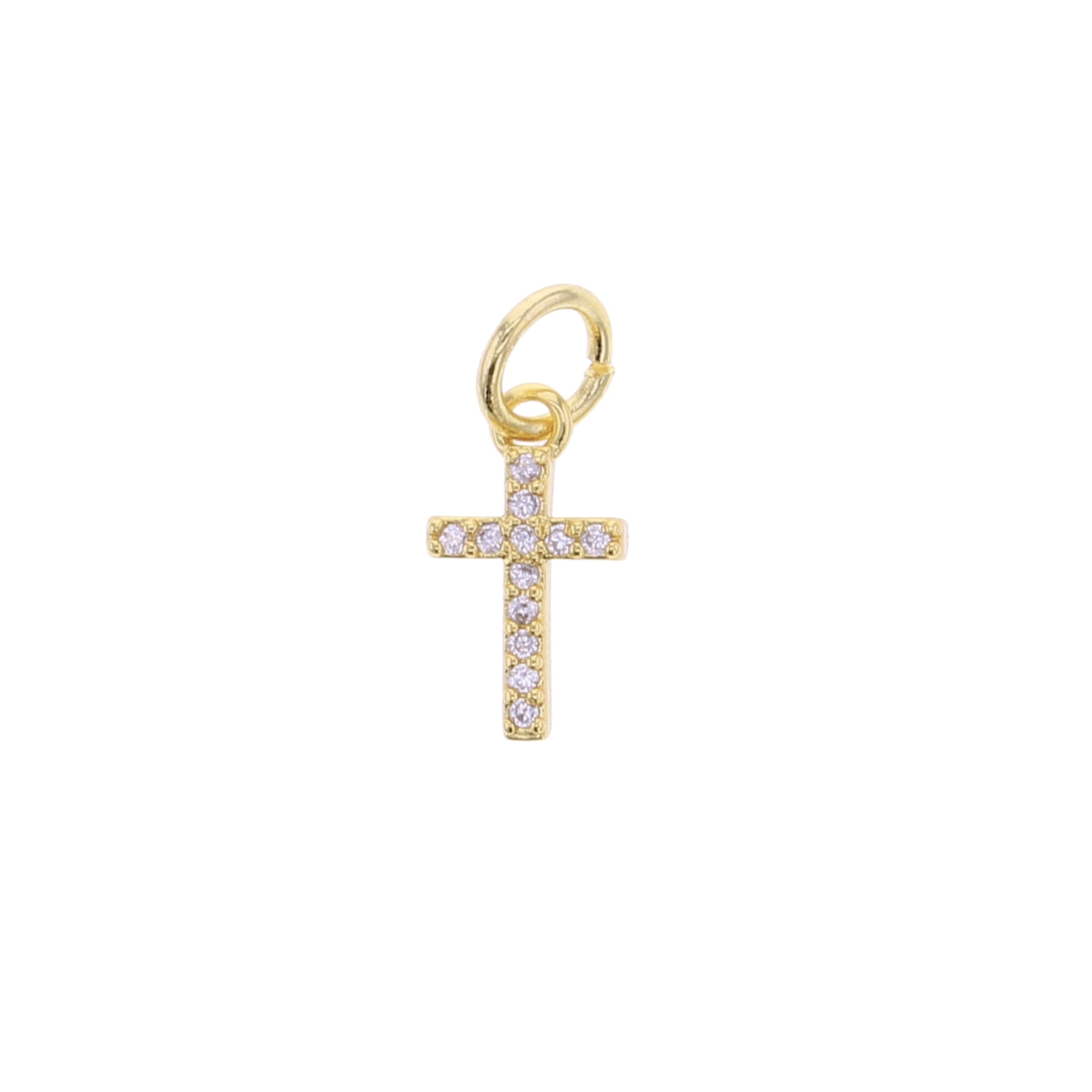 Small CZ Cross Charm