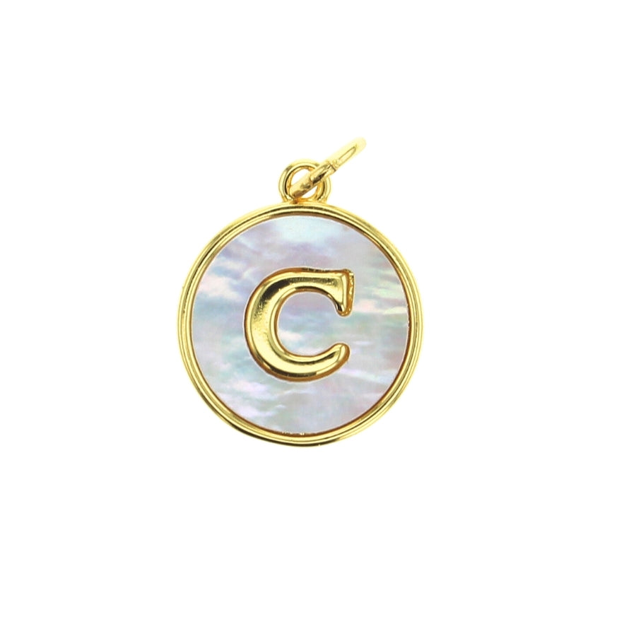Mother-of-Pearl Letter Charm