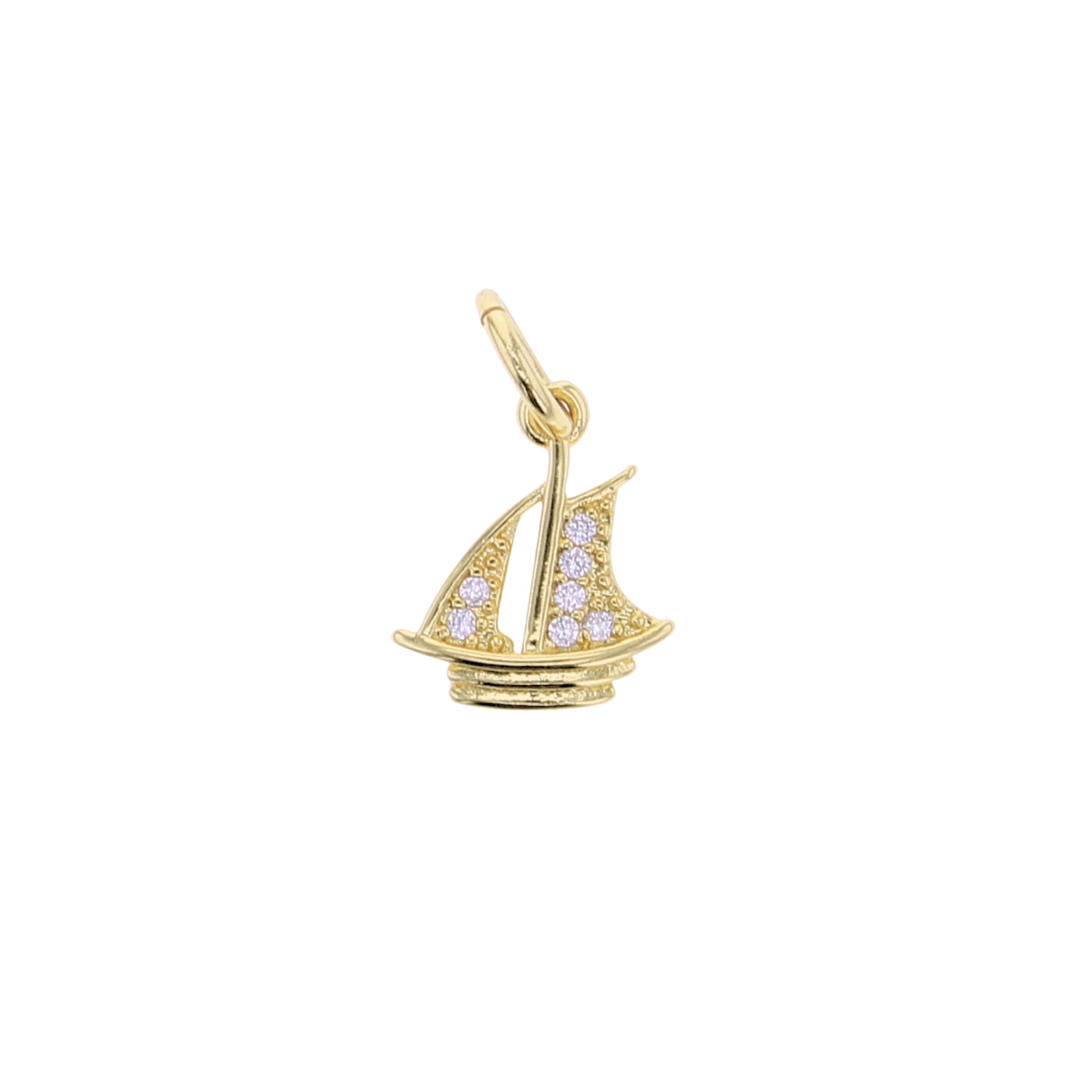 CZ Sailboat Charm - Lotus Jewelry Studio