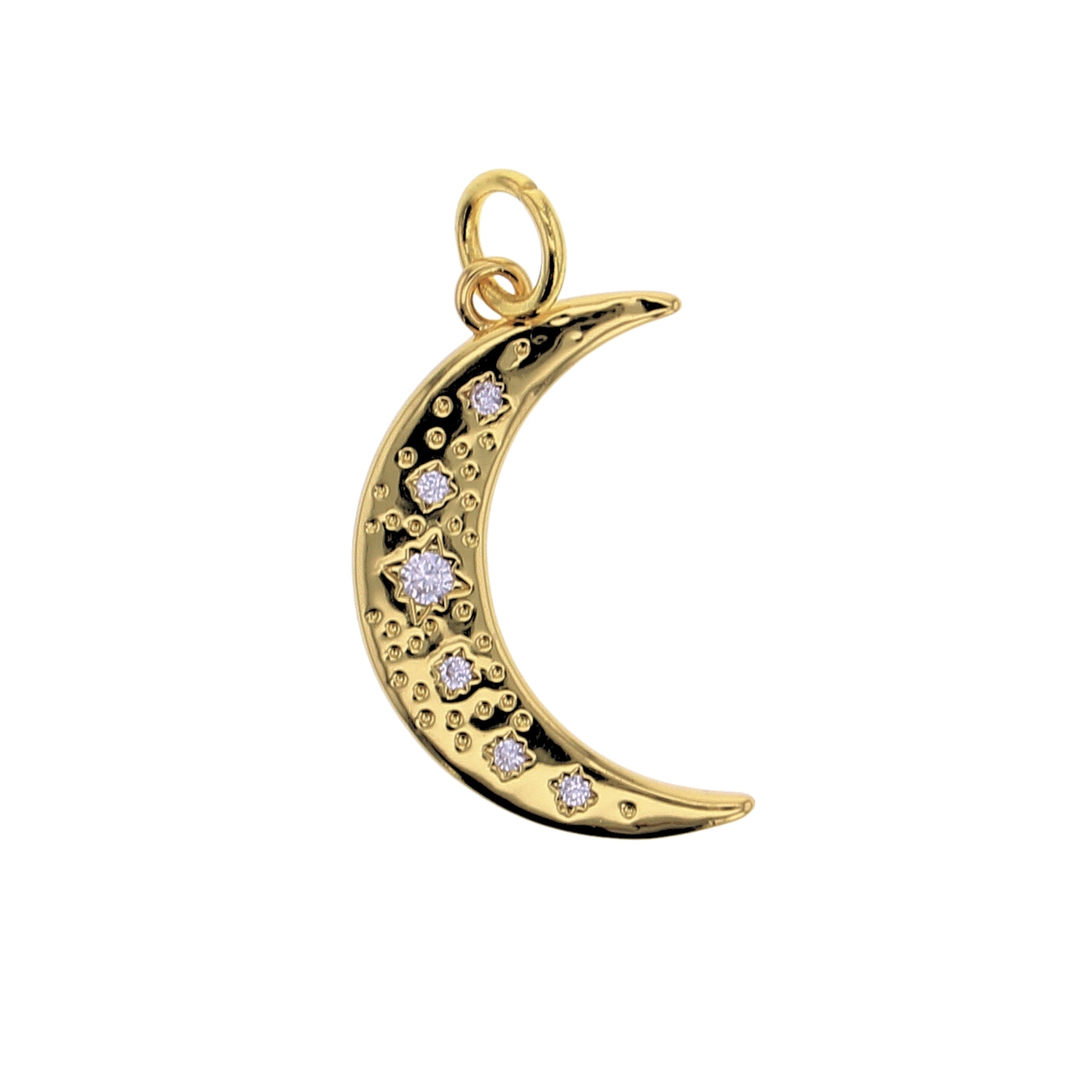 Large Crescent Moon Charm - Lotus Jewelry Studio