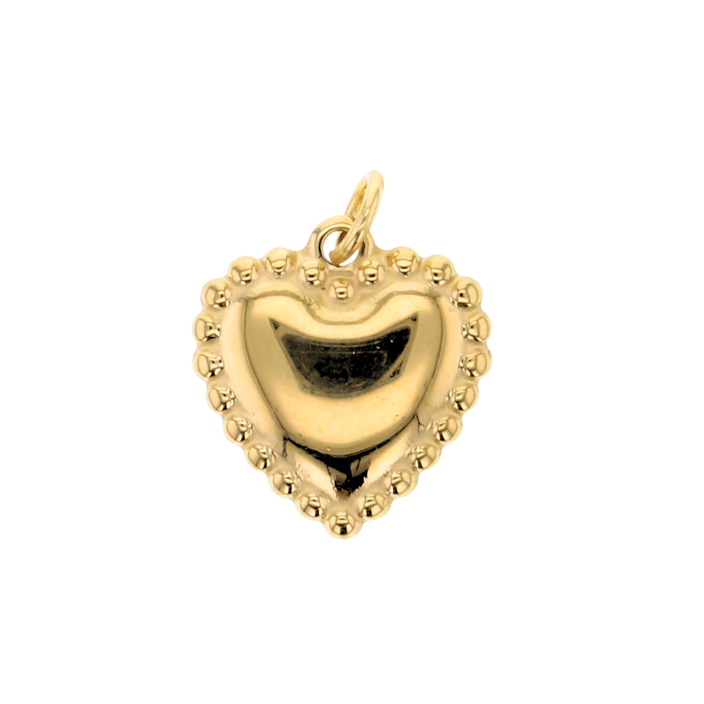 Milgrain Heart Charm - Lotus Jewelry Studio