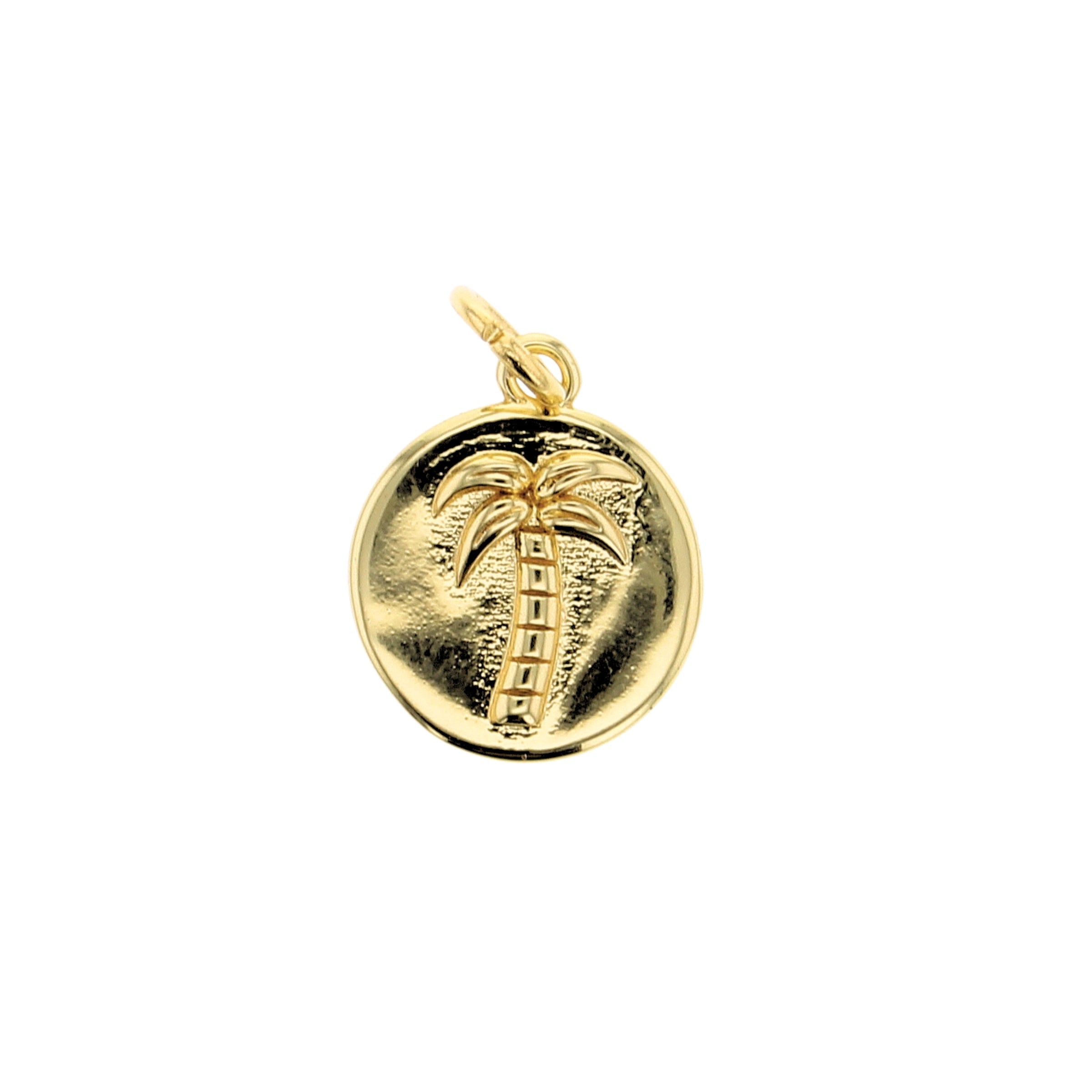 Palm Tree Medallion Charm - Lotus Jewelry Studio