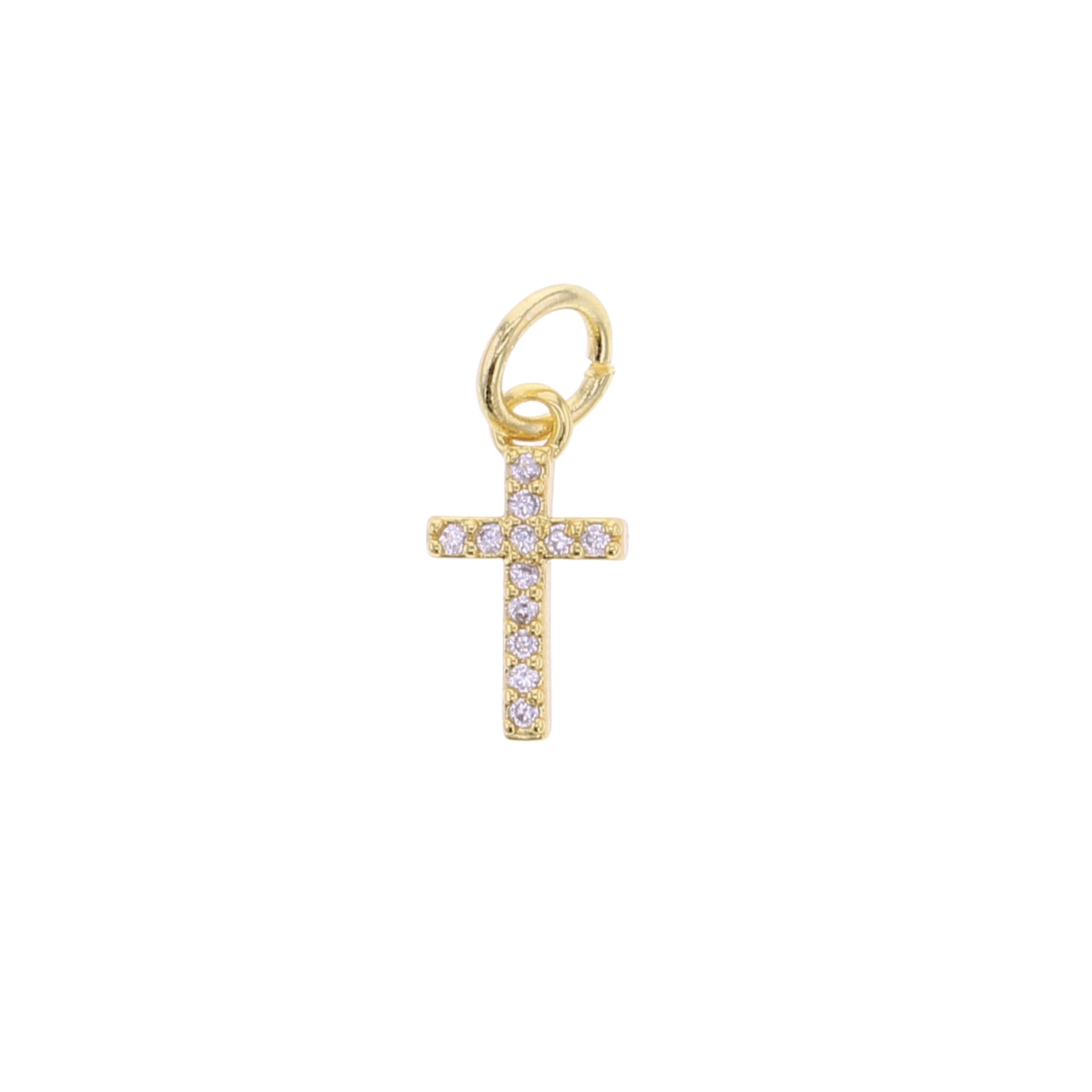 Small CZ Cross Charm - Lotus Jewelry Studio