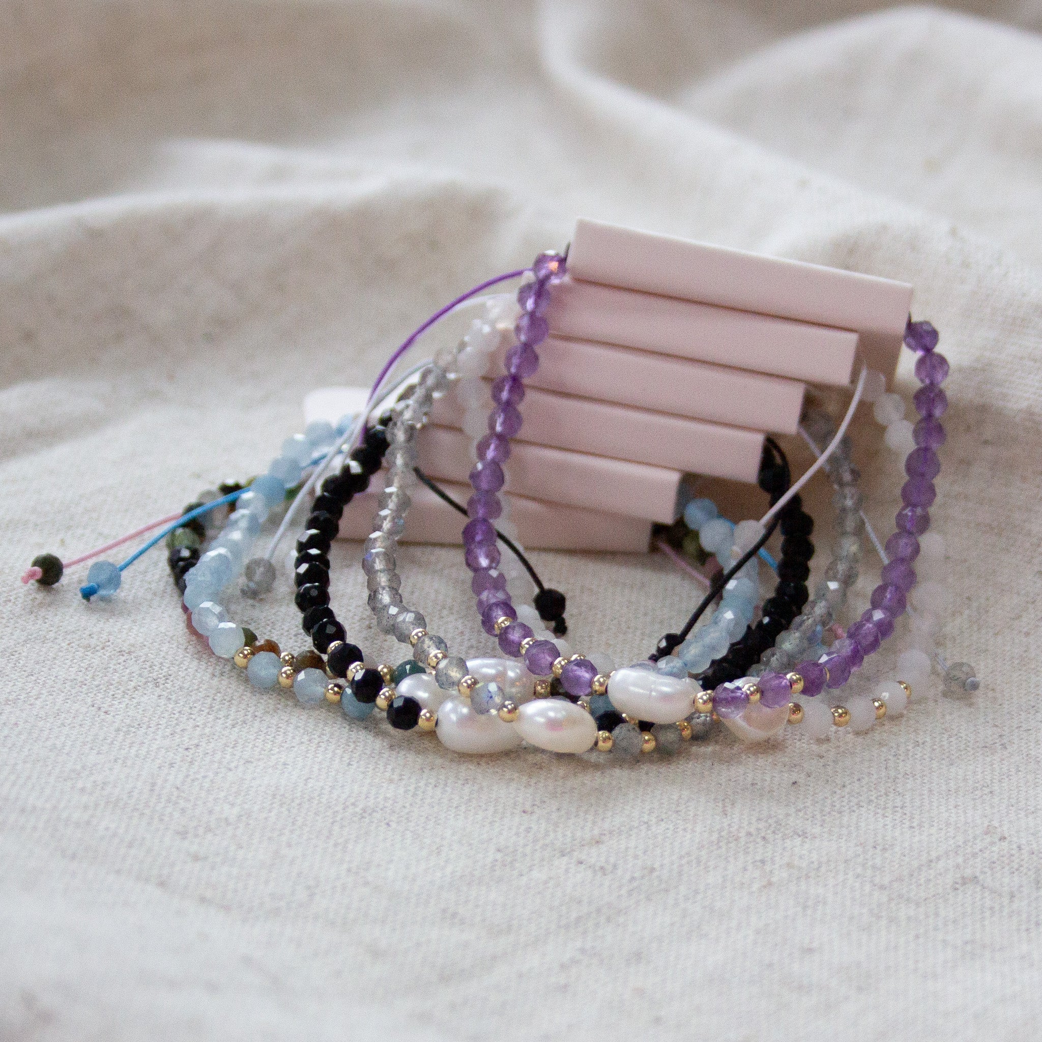 Stone Slide Bracelets - Lotus Jewelry Studio