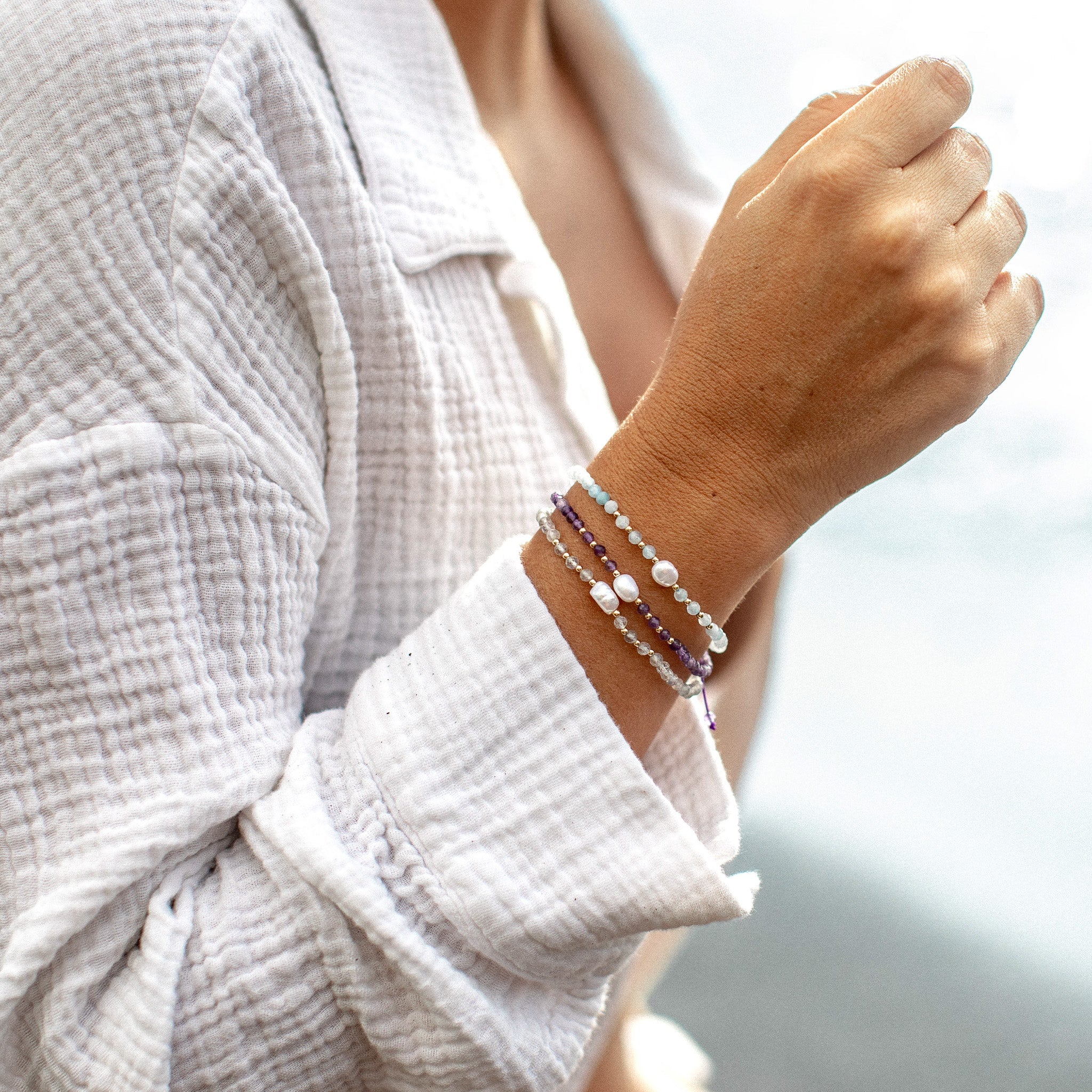 Stone Slide Bracelets - Lotus Jewelry Studio