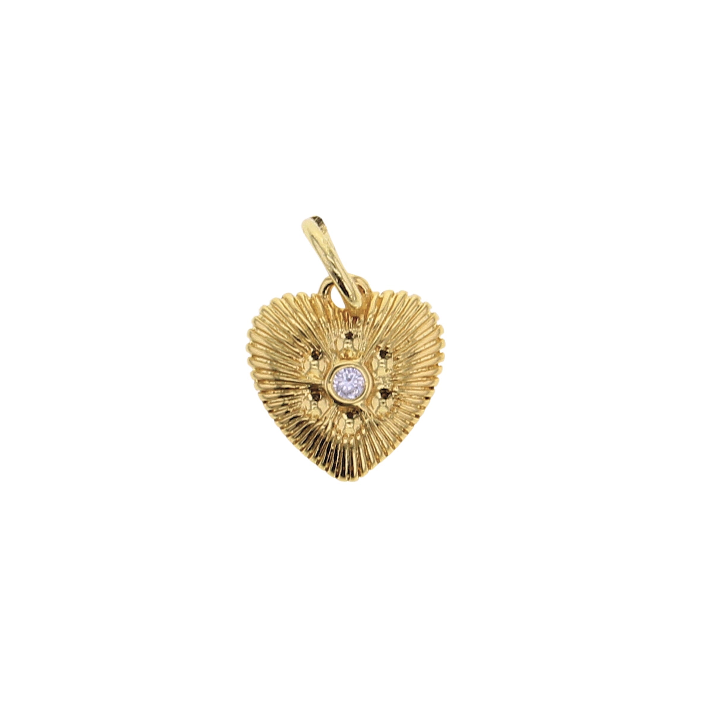Textured Heart Charm - Lotus Jewelry Studio