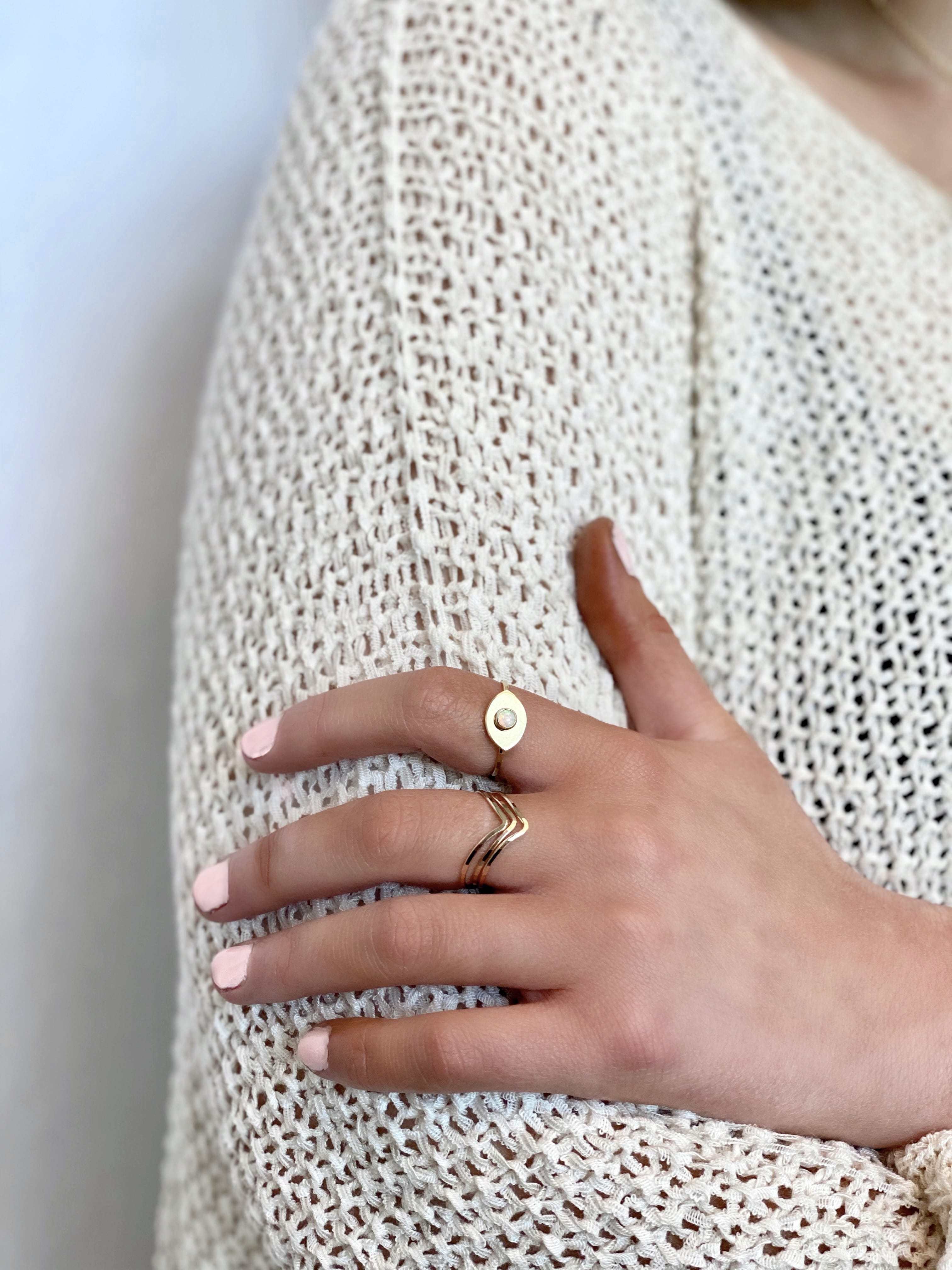 Chevron Stacking Rings - Lotus Jewelry Studio