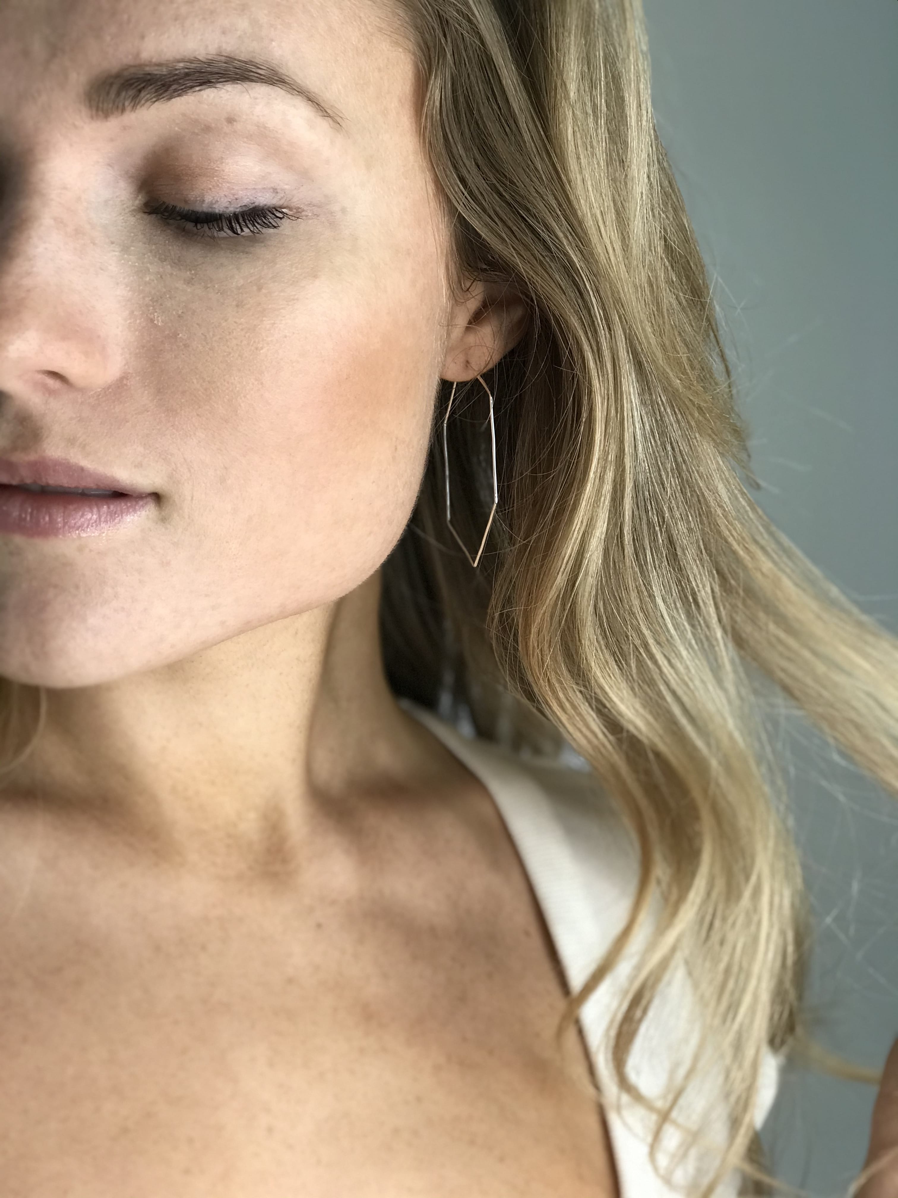 Hexagon Hoop Earrings - Lotus Jewelry Studio