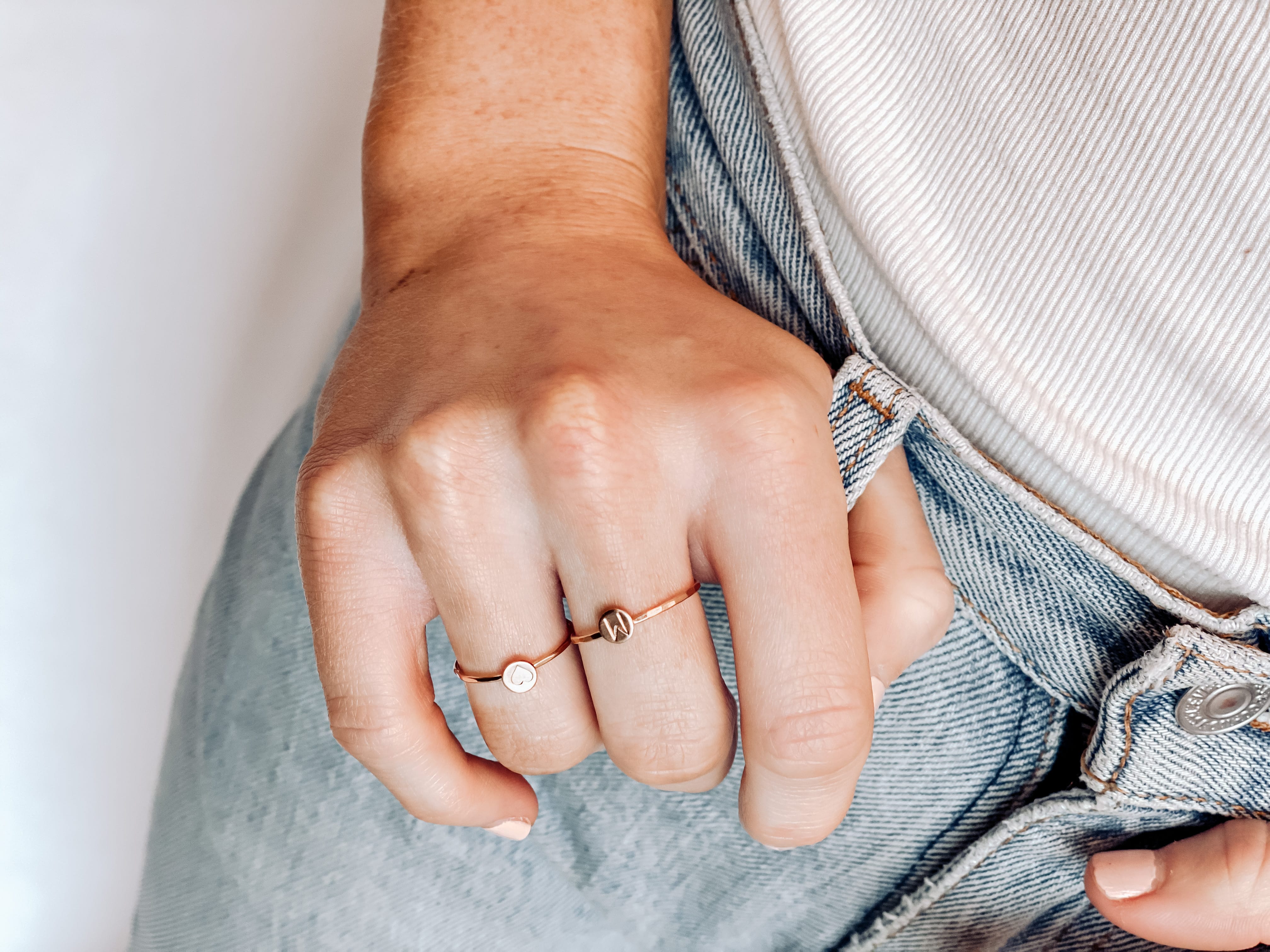 Initial Stacking Ring - Lotus Jewelry Studio
