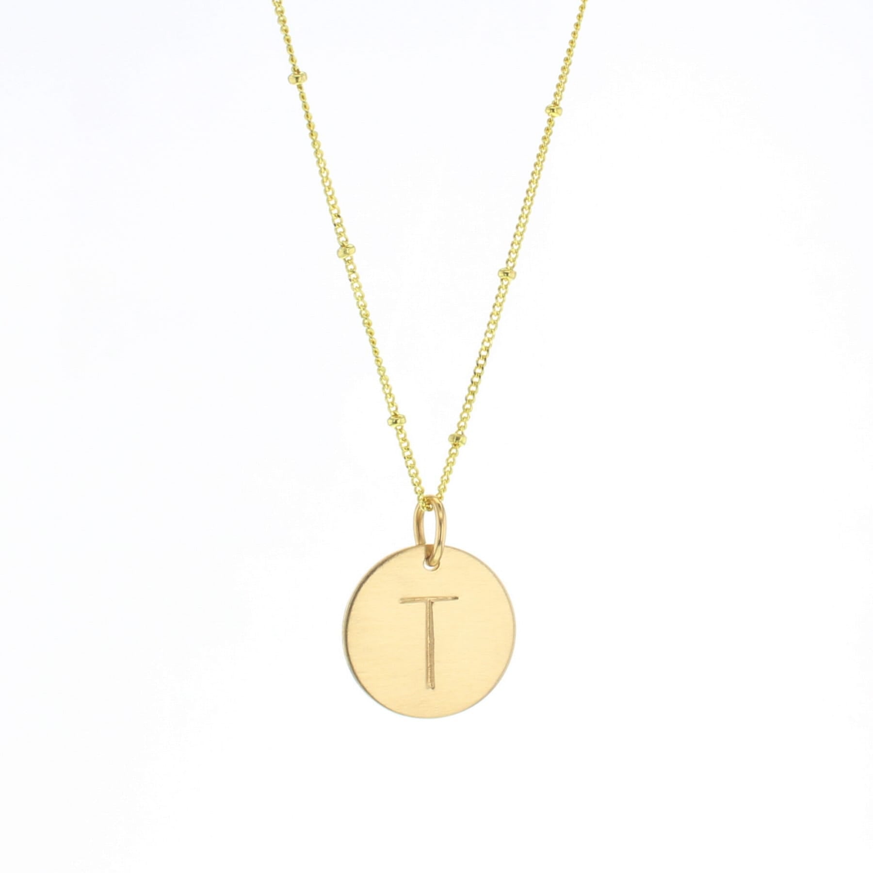 Round Letter Necklace - Lotus Jewelry Studio