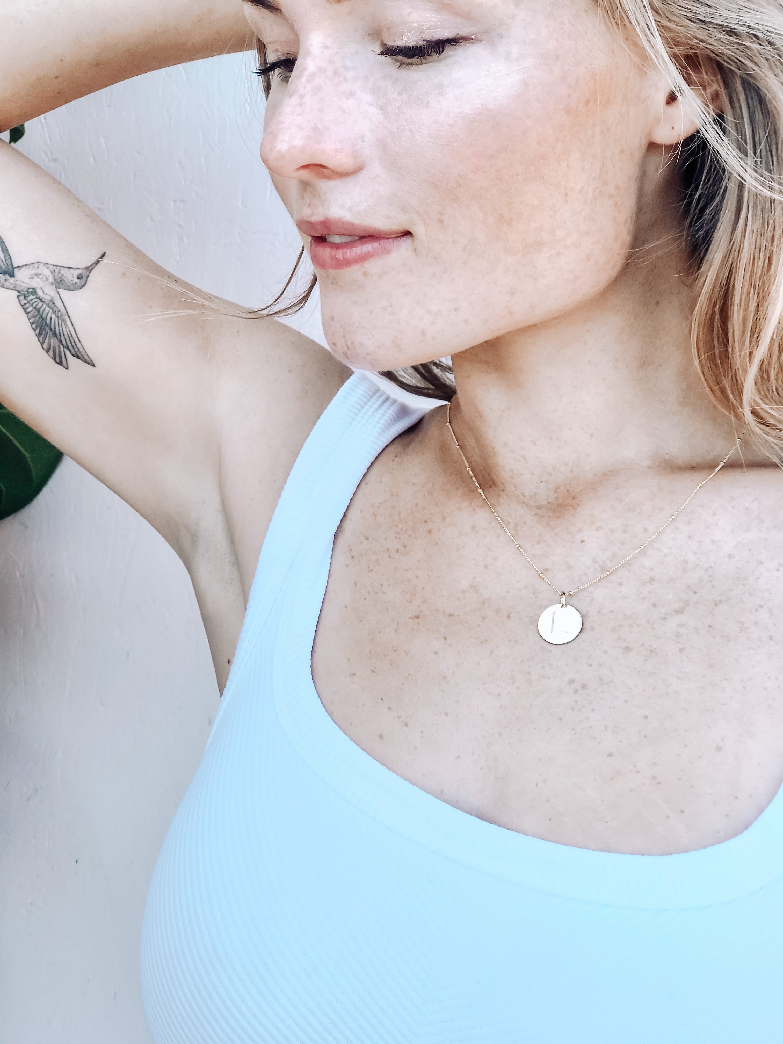 Round Letter Necklace - Lotus Jewelry Studio